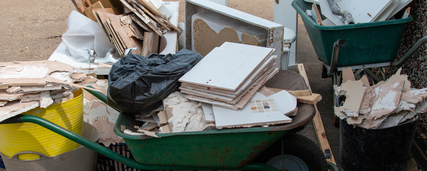Household waste outside a house in Marbella, Spain